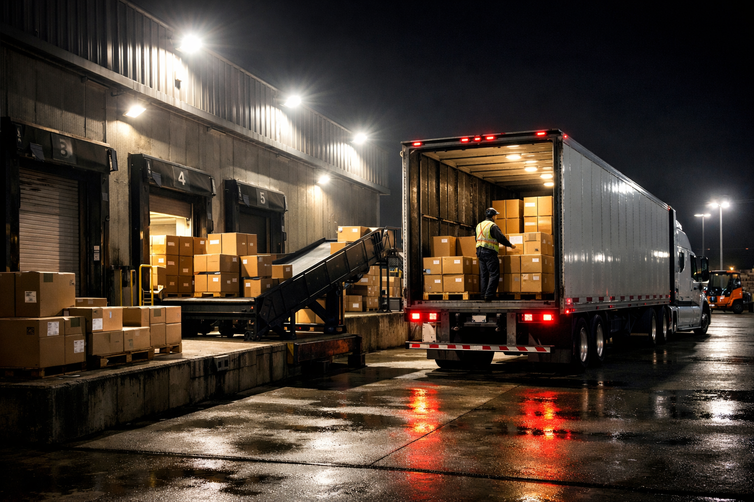 Loading dock operations at night