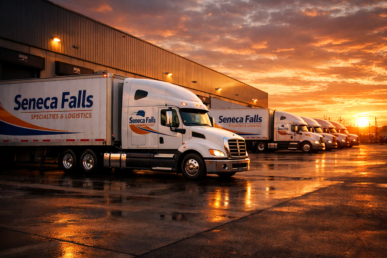 Truck fleet on the road